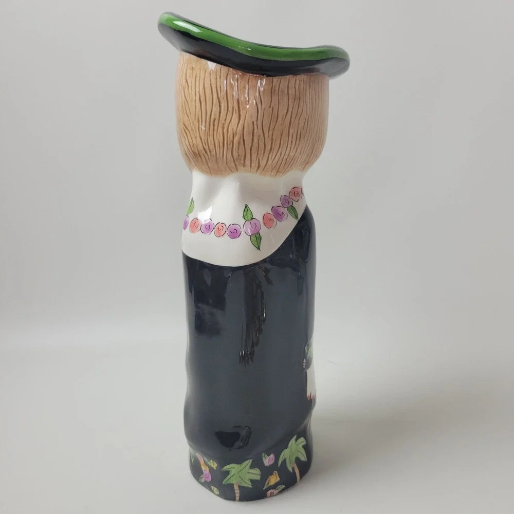 Bella Casa by Ganz Susan Paley Pearl Figural Bud Vase Ceramic Black Floral